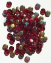 100 6x3mm Transparent Garnet AB Disk Beads